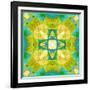 Yellow Leafes in Green Blue Water, Photohraphic Symmetric Layer Work-Alaya Gadeh-Framed Photographic Print