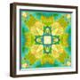 Yellow Leafes in Green Blue Water, Photohraphic Symmetric Layer Work-Alaya Gadeh-Framed Photographic Print