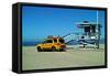 Yellow Life Gird Track at Beach-Steve Ash-Framed Stretched Canvas