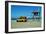 Yellow Life Gird Track at Beach-Steve Ash-Framed Premium Photographic Print