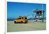 Yellow Life Gird Track at Beach-Steve Ash-Framed Photographic Print