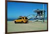 Yellow Life Gird Track at Beach-Steve Ash-Framed Photographic Print