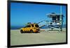 Yellow Life Gird Track at Beach-Steve Ash-Framed Photographic Print