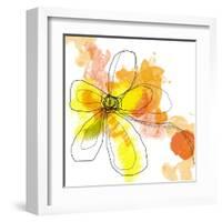 Yellow Liquid Flower-Jan Weiss-Framed Art Print