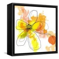 Yellow Liquid Flower-Jan Weiss-Framed Stretched Canvas