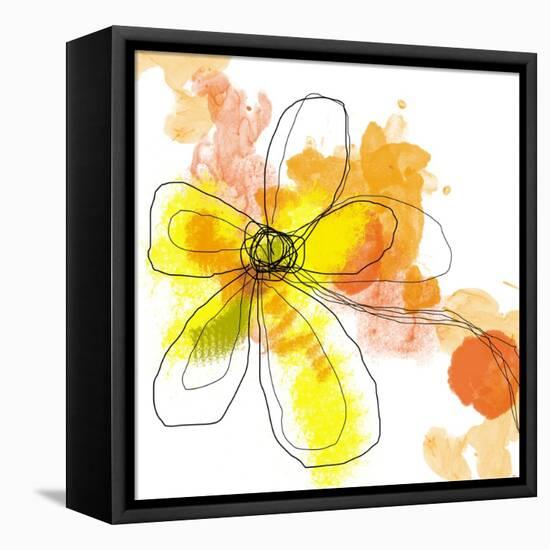 Yellow Liquid Flower-Jan Weiss-Framed Stretched Canvas