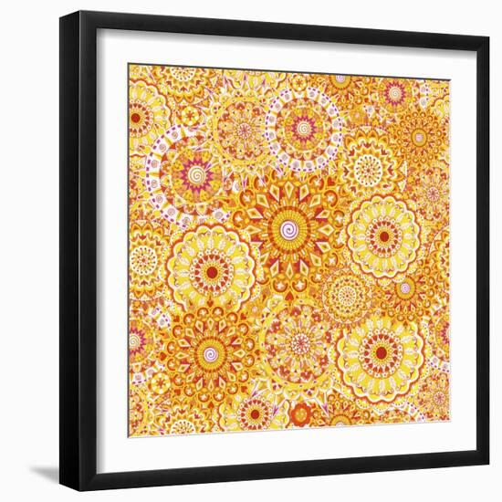 Yellow Mandala Daze-Julie Goonan-Framed Giclee Print