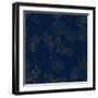 Yellow Marigold on Indigo Blue Background. Vector Illustration-Asamask92-Framed Art Print