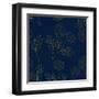 Yellow Marigold on Indigo Blue Background. Vector Illustration-Asamask92-Framed Art Print