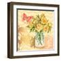 Yellow Mason Jar Bouquet-null-Framed Art Print