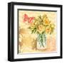Yellow Mason Jar Bouquet-null-Framed Art Print