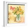 Yellow Mason Jar Bouquet-null-Framed Art Print