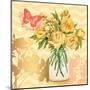 Yellow Mason Jar Bouquet-null-Mounted Art Print