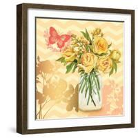 Yellow Mason Jar Bouquet-null-Framed Art Print