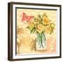 Yellow Mason Jar Bouquet-null-Framed Art Print