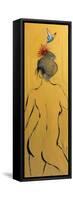 Yellow Nude from Behind with Pink Flower and Bird, 2015-Susan Adams-Framed Stretched Canvas