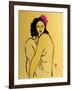 Yellow Nude with Pink Hibiscus Seated (II), 2015-Susan Adams-Framed Giclee Print