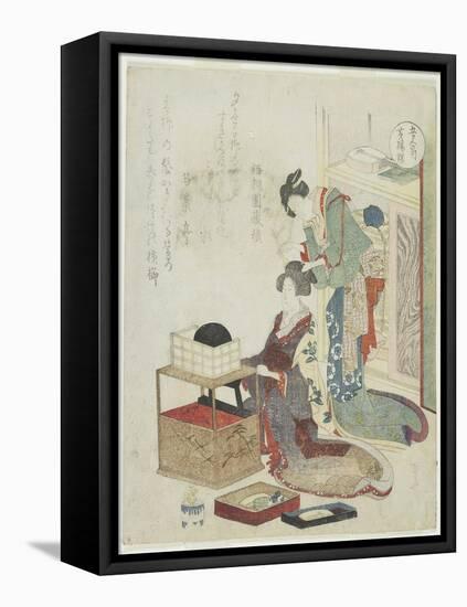 Yellow of Boxwood Comb, C. 1820-Ryuryukyo Shinsai-Framed Stretched Canvas