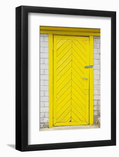 Yellow Old Wooden Door-vilax-Framed Photographic Print