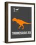 Yellow on Grey Dinosaur-NaxArt-Framed Art Print