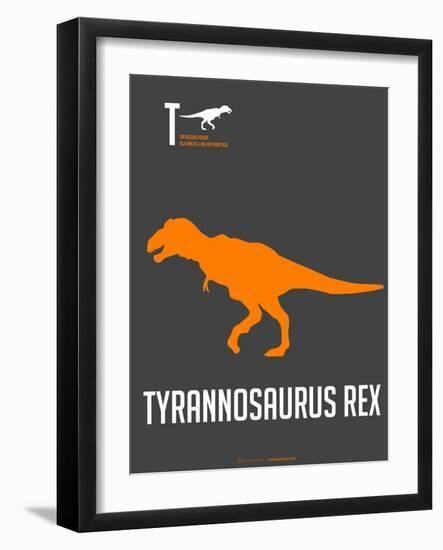 Yellow on Grey Dinosaur-NaxArt-Framed Art Print