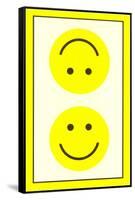 Yellow Opposed Happy Faces-null-Framed Stretched Canvas