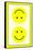 Yellow Opposed Happy Faces-null-Framed Stretched Canvas