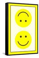 Yellow Opposed Happy Faces-null-Framed Stretched Canvas