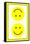 Yellow Opposed Happy Faces-null-Framed Stretched Canvas