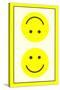 Yellow Opposed Happy Faces-null-Stretched Canvas