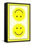 Yellow Opposed Happy Faces-null-Framed Stretched Canvas