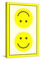 Yellow Opposed Happy Faces-null-Stretched Canvas