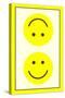 Yellow Opposed Happy Faces-null-Stretched Canvas