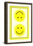Yellow Opposed Happy Faces-null-Framed Art Print