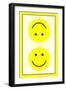 Yellow Opposed Happy Faces-null-Framed Art Print