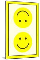 Yellow Opposed Happy Faces-null-Mounted Art Print