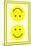 Yellow Opposed Happy Faces-null-Mounted Art Print