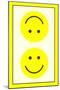 Yellow Opposed Happy Faces-null-Mounted Art Print