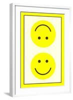 Yellow Opposed Happy Faces-null-Framed Art Print