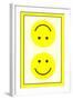 Yellow Opposed Happy Faces-null-Framed Art Print