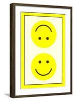 Yellow Opposed Happy Faces-null-Framed Art Print