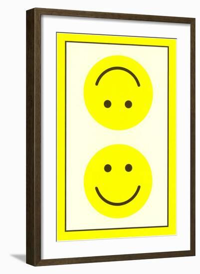 Yellow Opposed Happy Faces-null-Framed Art Print