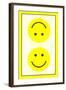 Yellow Opposed Happy Faces-null-Framed Art Print