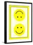 Yellow Opposed Happy Faces-null-Framed Art Print