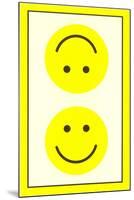 Yellow Opposed Happy Faces-null-Mounted Art Print