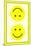 Yellow Opposed Happy Faces-null-Mounted Art Print