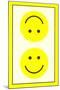 Yellow Opposed Happy Faces-null-Mounted Art Print