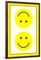 Yellow Opposed Happy Faces-null-Framed Art Print