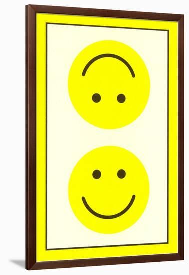 Yellow Opposed Happy Faces-null-Framed Art Print