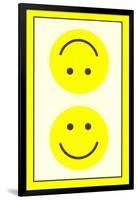 Yellow Opposed Happy Faces-null-Framed Art Print